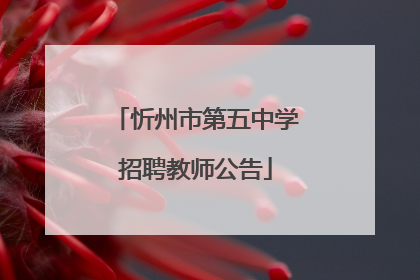 忻州市第五中学招聘教师公告