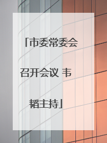 市委常委会召开会议 韦韬主持