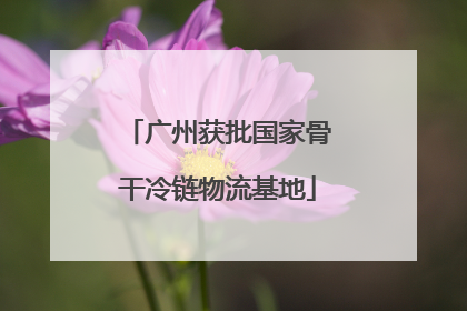 广州获批国家骨干冷链物流基地
