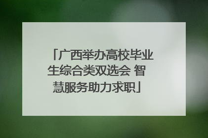 广西举办高校毕业生综合类双选会 智慧服务助力求职