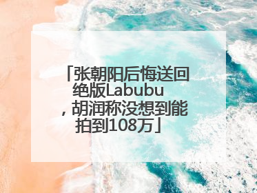 张朝阳后悔送回绝版Labubu，胡润称没想到能拍到108万
