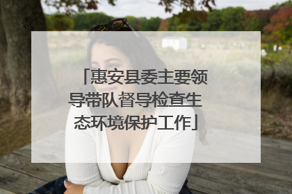 惠安县委主要领导带队督导检查生态环境保护工作