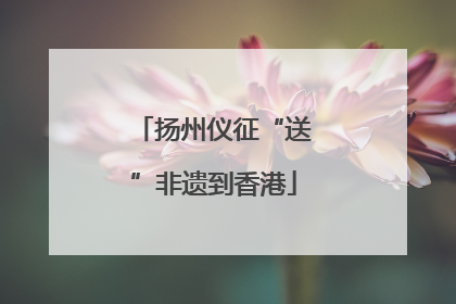 扬州仪征“送”非遗到香港