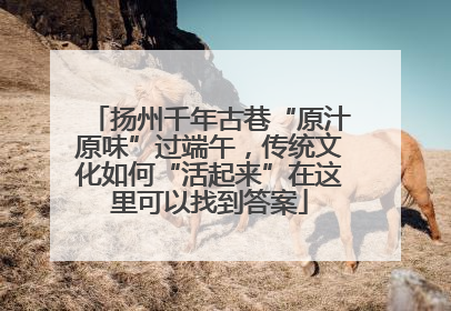 扬州千年古巷“原汁原味”过端午，传统文化如何“活起来”在这里可以找到答案