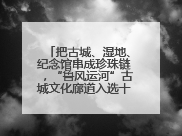 把古城、湿地、纪念馆串成珍珠链，“鲁风运河”古城文化廊道入选十大最美农村路