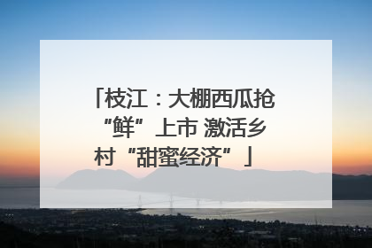 枝江：大棚西瓜抢“鲜”上市 激活乡村“甜蜜经济”