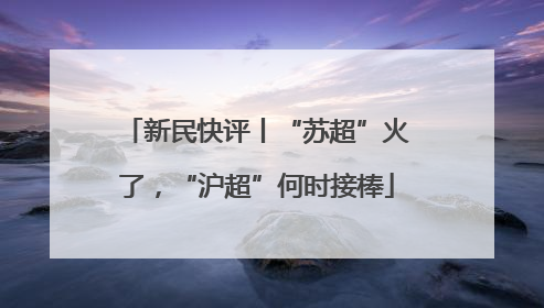 新民快评丨“苏超”火了，“沪超”何时接棒