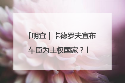明查｜卡德罗夫宣布车臣为主权国家？