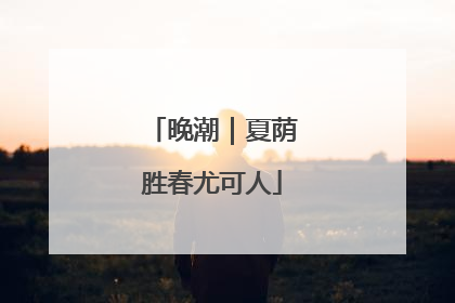 晚潮｜夏荫胜春尤可人