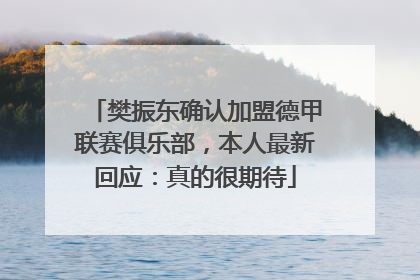 樊振东确认加盟德甲联赛俱乐部，本人最新回应：真的很期待