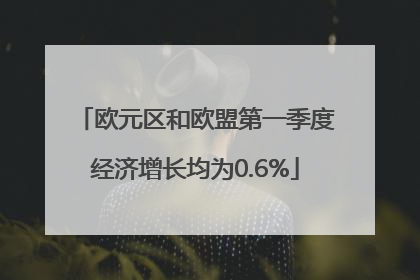 欧元区和欧盟第一季度经济增长均为0.6%