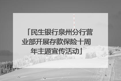民生银行泉州分行营业部开展存款保险十周年主题宣传活动