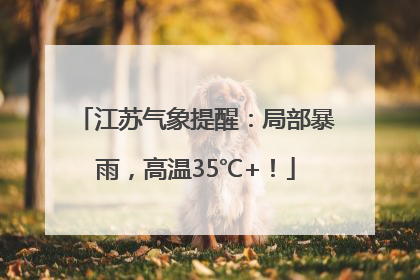 江苏气象提醒：局部暴雨，高温35℃+！