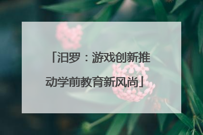 汨罗：游戏创新推动学前教育新风尚
