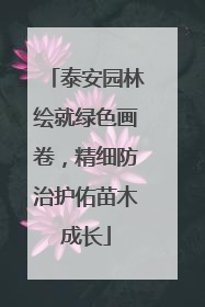泰安园林绘就绿色画卷，精细防治护佑苗木成长