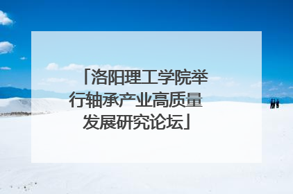 洛阳理工学院举行轴承产业高质量发展研究论坛