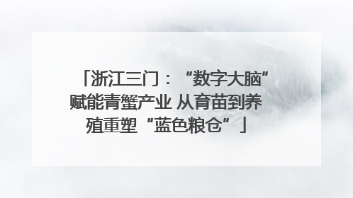 浙江三门：“数字大脑”赋能青蟹产业 从育苗到养殖重塑“蓝色粮仓”