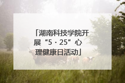 湖南科技学院开展“5・25”心理健康日活动