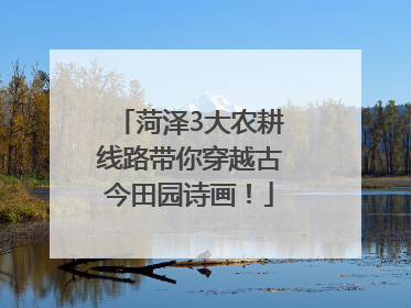 菏泽3大农耕线路带你穿越古今田园诗画！