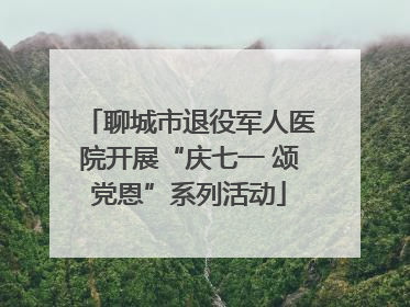 聊城市退役军人医院开展“庆七一 颂党恩”系列活动