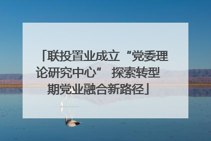 联投置业成立“党委理论研究中心” 探索转型期党业融合新路径
