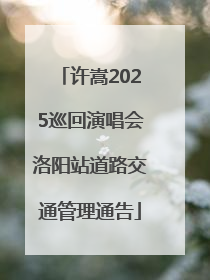许嵩2025巡回演唱会洛阳站道路交通管理通告