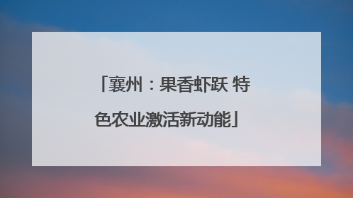 襄州：果香虾跃 特色农业激活新动能