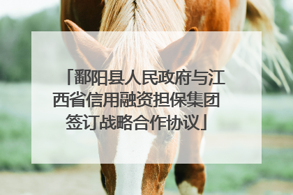 鄱阳县人民政府与江西省信用融资担保集团签订战略合作协议