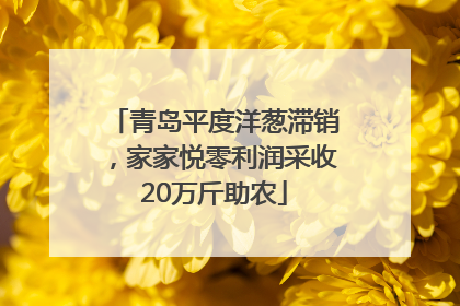 青岛平度洋葱滞销，家家悦零利润采收20万斤助农