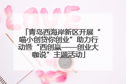 青岛西海岸新区开展“喵小创贷你创业”助力行动暨“西创赢——创业大咖说”主题活动