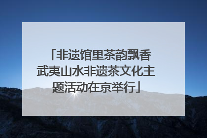 非遗馆里茶韵飘香 武夷山水非遗茶文化主题活动在京举行