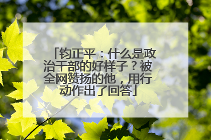 钧正平：什么是政治干部的好样子？被全网赞扬的他，用行动作出了回答