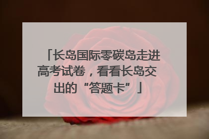 长岛国际零碳岛走进高考试卷，看看长岛交出的“答题卡”
