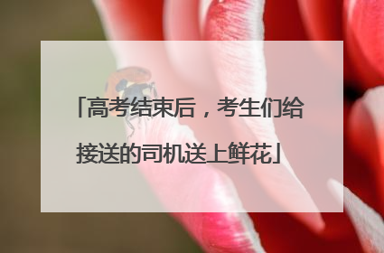 高考结束后，考生们给接送的司机送上鲜花