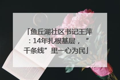 鱼丘湖社区书记王萍：14年扎根基层，“千条线”里一心为民