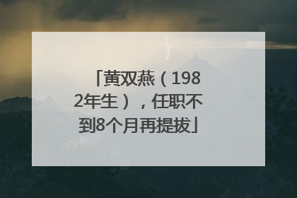 黄双燕（1982年生），任职不到8个月再提拔