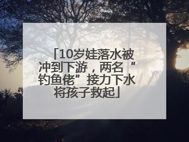 10岁娃落水被冲到下游，两名“钓鱼佬”接力下水将孩子救起