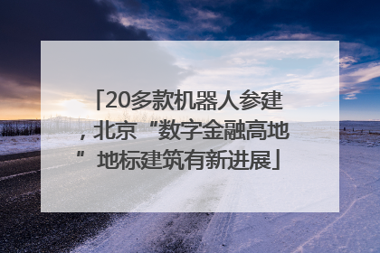 20多款机器人参建，北京“数字金融高地”地标建筑有新进展