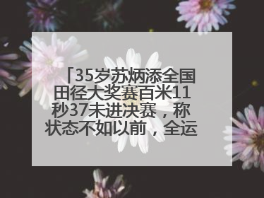 35岁苏炳添全国田径大奖赛百米11秒37未进决赛，称状态不如以前，全运会争取上替补